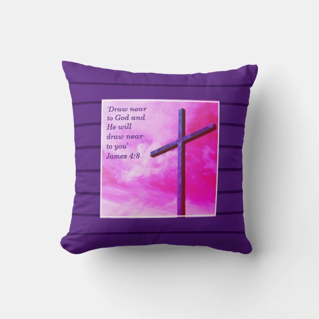 Custom Lenten Cross Cushion (Front)