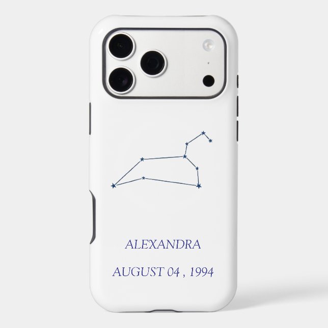Custom Leo Constellation iPhone Case - Personalise (Back)