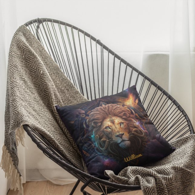 Custom Leo Zodiac Horoscope Fantasy Sun Sign Cushion (Creator Uploaded)