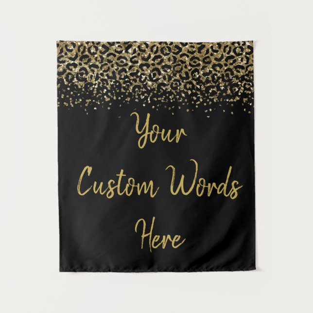 Custom Leopard Backdrop Birthday Party Photo Booth Tapestry (Front)
