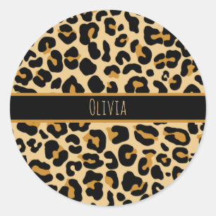 Custom Leopard Classic Modern Print Classic Round Classic Round Sticker