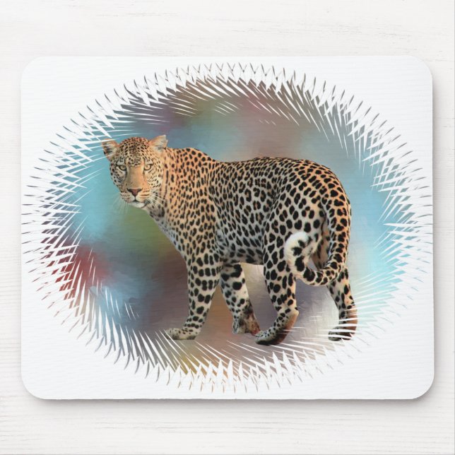 Custom Leopard Modern Pop Art Template Trendy Mouse Mat (Front)