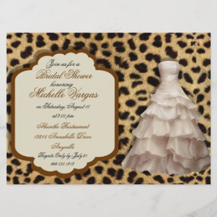 Custom Leopard Print Bridal Shower Invitations
