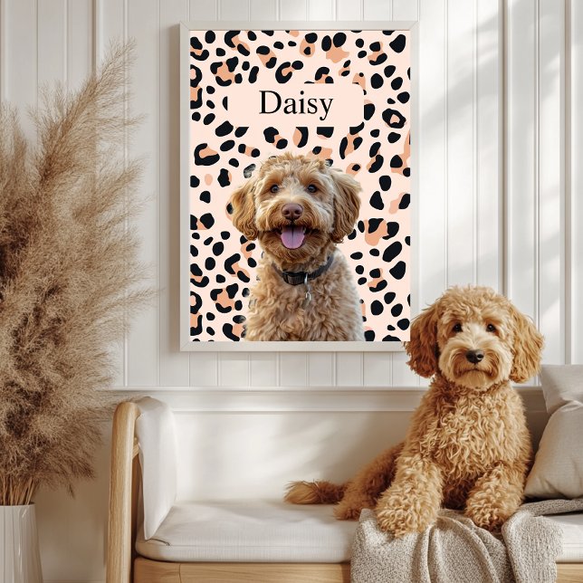 Custom Leopard Print Dog Photo with Name (Creator Uploaded)