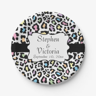 Custom Leopard Print Multi Colours Paper Plates