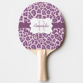 Custom Leopard Purple Lavender Ping Pong Paddle