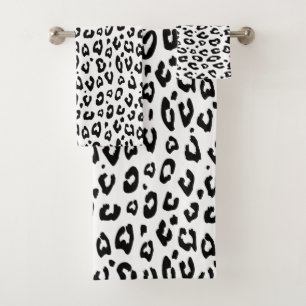 Custom leopard spot pattern bathroom towel set