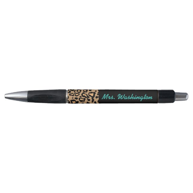 custom leopard teacher school pen gift (Front)