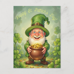 Custom Leprechaun Gnome Happy St. Patrick's Day Postcard