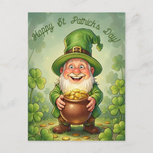 Custom Leprechaun Gnome Happy St. Patrick's Day Postcard