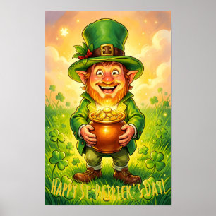 Custom Leprechaun Gnome Happy St. Patrick's Day Poster