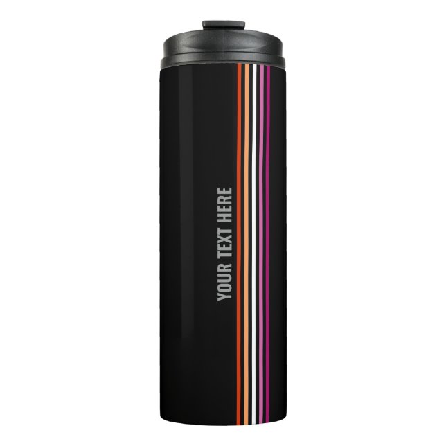 Custom Lesbian Flag (5-Stripes) Colour Stripes LGB Thermal Tumbler (Front)