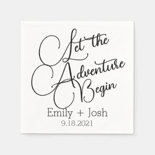 Custom Let the adventure begin personalised  napki Napkin