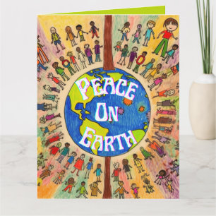 Custom Let There Be Peace On Earth Colourful Card