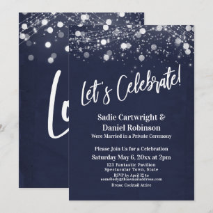 Custom Let's Celebrate Navy Reception Invitation