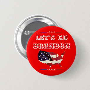 Custom LET'S GO BRANDON Trump 2024 American Flag 6 Cm Round Badge