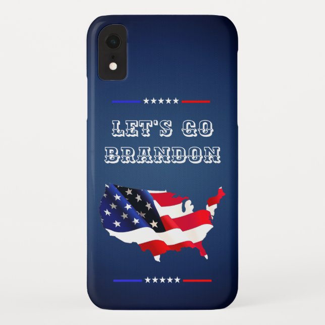 Custom LET'S GO BRANDON Trump 2024 Patriotic Flag  Case-Mate iPhone Case (Back)