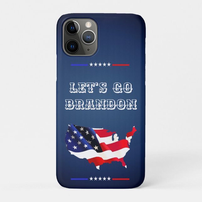 Custom LET'S GO BRANDON Trump 2024 Patriotic Flag  Case-Mate iPhone Case (Back)