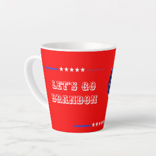 Custom LET'S GO BRANDON Trump 2024 US Flag MAGA Latte Mug