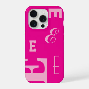 Custom Letter, Colour Pop Monogram, Hot Pink iPhone 15 Pro Case