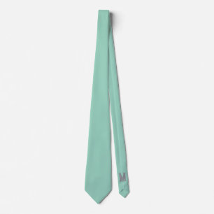 Custom Letter M Light teal Colour Elegance Attire  Tie