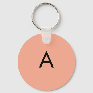 Custom Letter Monogram Peach Key Ring