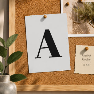 Custom Letter Postcard Grey Initial Mailer Card