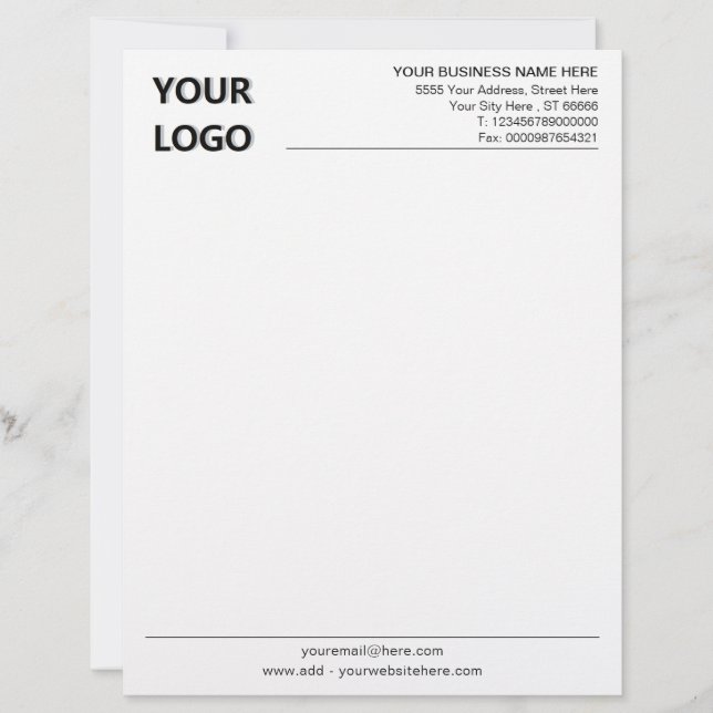 Custom Letterhead Example with Logo and QR Code (Front)