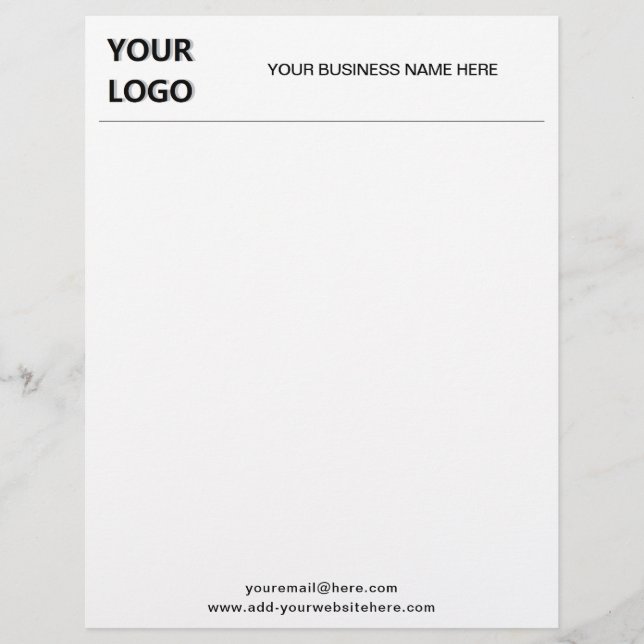 Custom Letterhead with Logo , Name E-mail Website (Front)