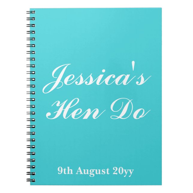 Custom Letters to the Bride Hen Do Trip Weekend Notebook (Front)