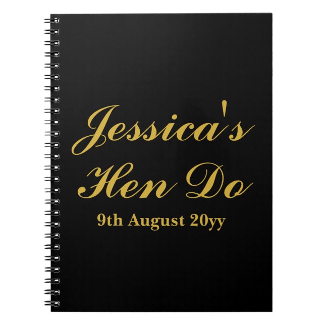 Custom Letters to the Bride Hen Do Trip Weekend Notebook (Front)