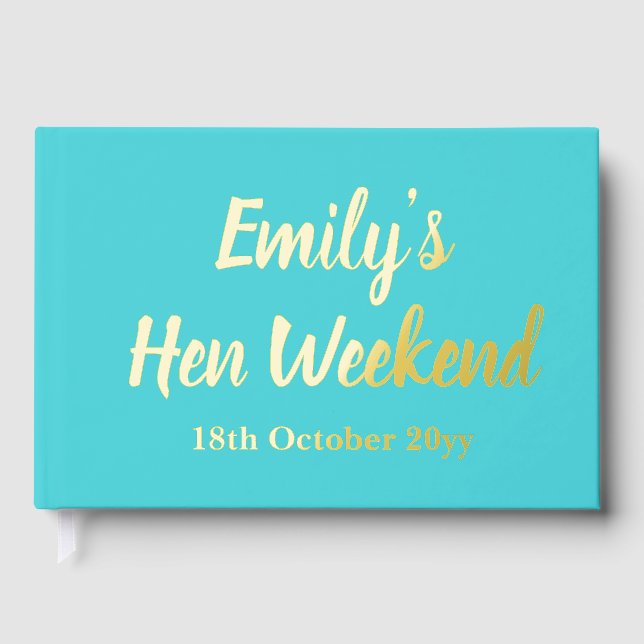 Custom Letters to the Bride Hen Do Weekend Trip Guest Book (Front)