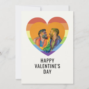 CUSTOM LGBT Valentine's Day Elegant  Heart Photo Holiday Card
