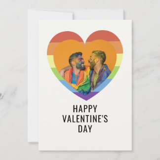 CUSTOM LGBT Valentine's Day Elegant  Heart Photo Holiday Card