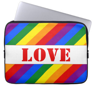 custom LGBTQ+ Rainbow Flag Stripes Pride Month - Laptop Sleeve