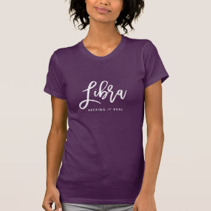 Custom Libra Horoscope Modern Script Zodiac Sign T T-Shirt