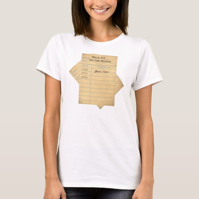Custom Library Book Card T-Shirt (Front)