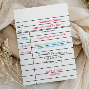 Custom Library Checkout Card Birthday Party