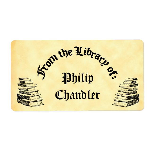 Custom "Library Of" Vintage Book Art Labels (Front)