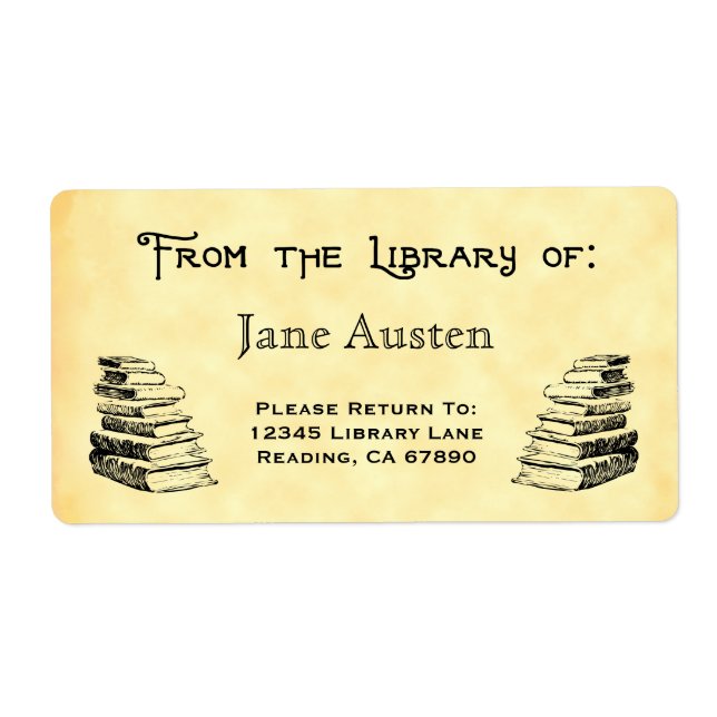 Custom "Library Of" Vintage Books Labels (Front)