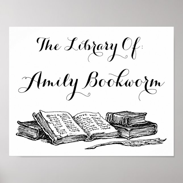 Custom Library of Vintage Books Poster (Front)