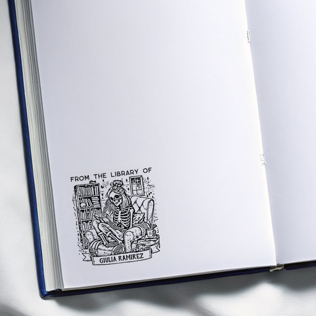 Custom Library Skull  Rubber Stamp (Creator Uploaded)