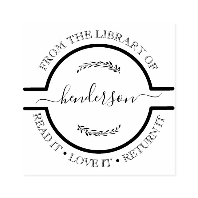 Custom Library Stamp Floral Book (Imprint)