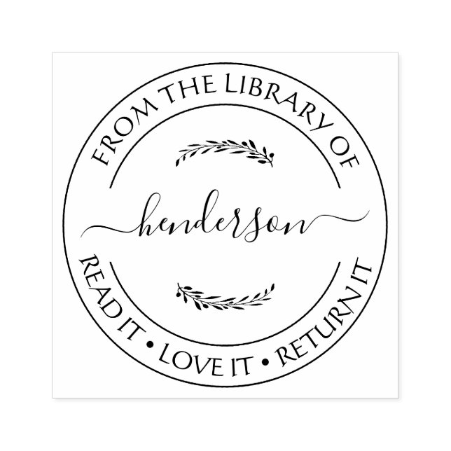 Custom Library Stamp Floral Book (Imprint)