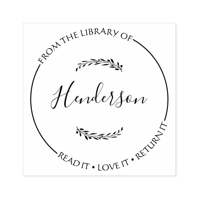 Custom Library Stamp Floral Book (Imprint)