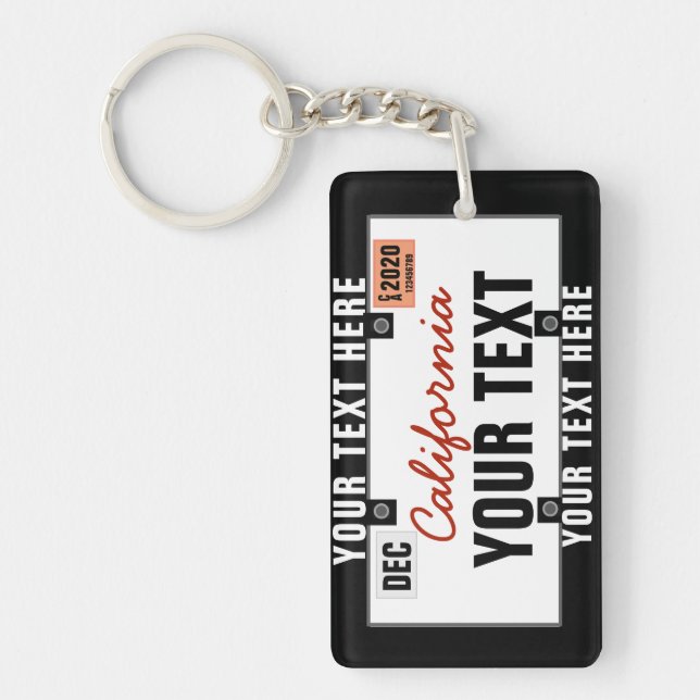 Custom License Plate Funny Key Ring (Front)