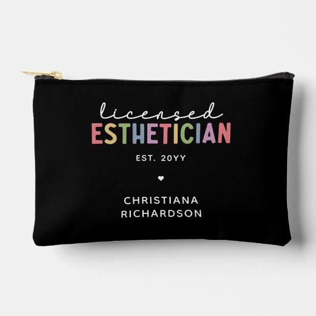 Custom Licensed Aesthetician Cosmetologist Accessory Pouch (Front)