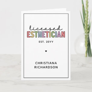 Custom Licensed Aesthetician Cosmetologist Card