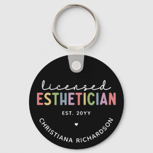 Custom Licensed Aesthetician Cosmetologist Key Ring