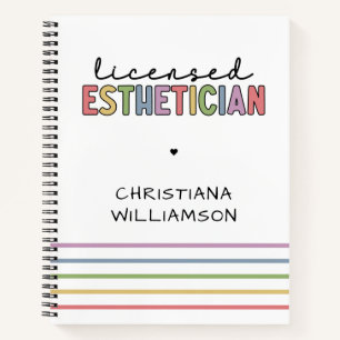 Custom Licensed Aesthetician Cosmetologist Notebook